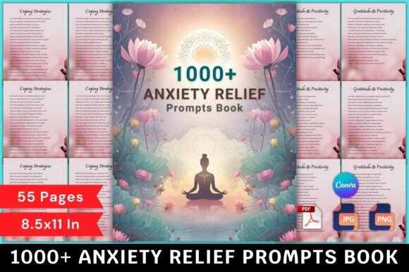 1000 Anxiety Relief Prompts Book