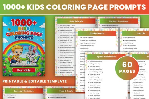 1000 Kids Coloring Page Prompts