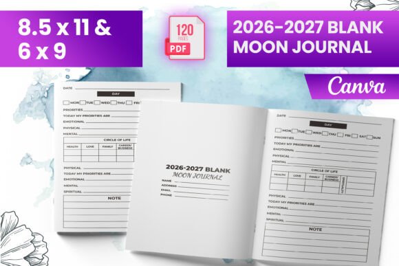 2026-2027 Blank Moon Journal KDP
