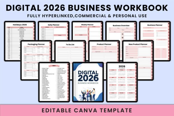 Digital 2026 Business Workbook: Your All-in-One Planning System
