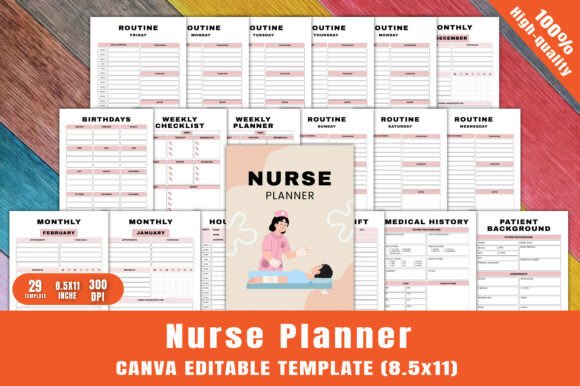 Nurse Planner. Canva KDP Interior